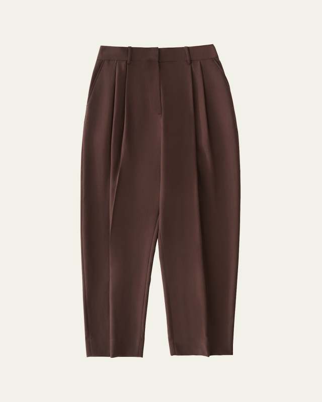 Tapered Double-Pleat Pants